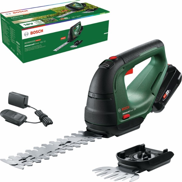 Фото - Кущоріз-ножиці акумуляторні Bosch AdvancedShear 18V-10 + насадка кущоріз (0.600.857.000)